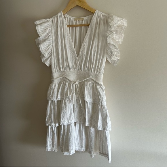 Ulla Johnson Camilla Mini Ruffle Dress Cowrie Size 2 - Picture 11 of 13